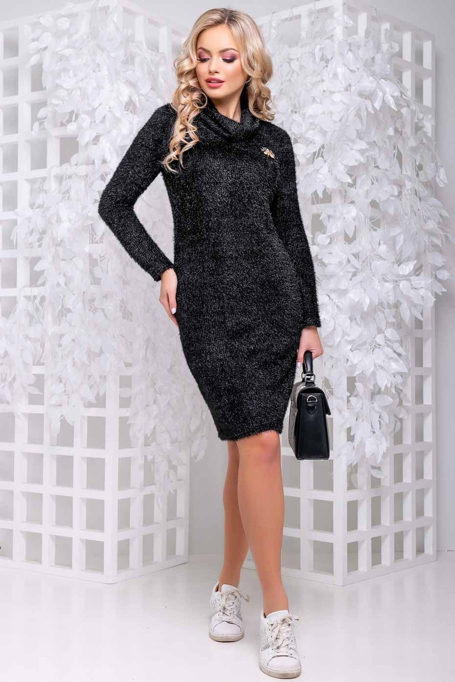 Сукня ангорова з коміром-хомутом і довгим рукавом 1044-1.2830 фото
