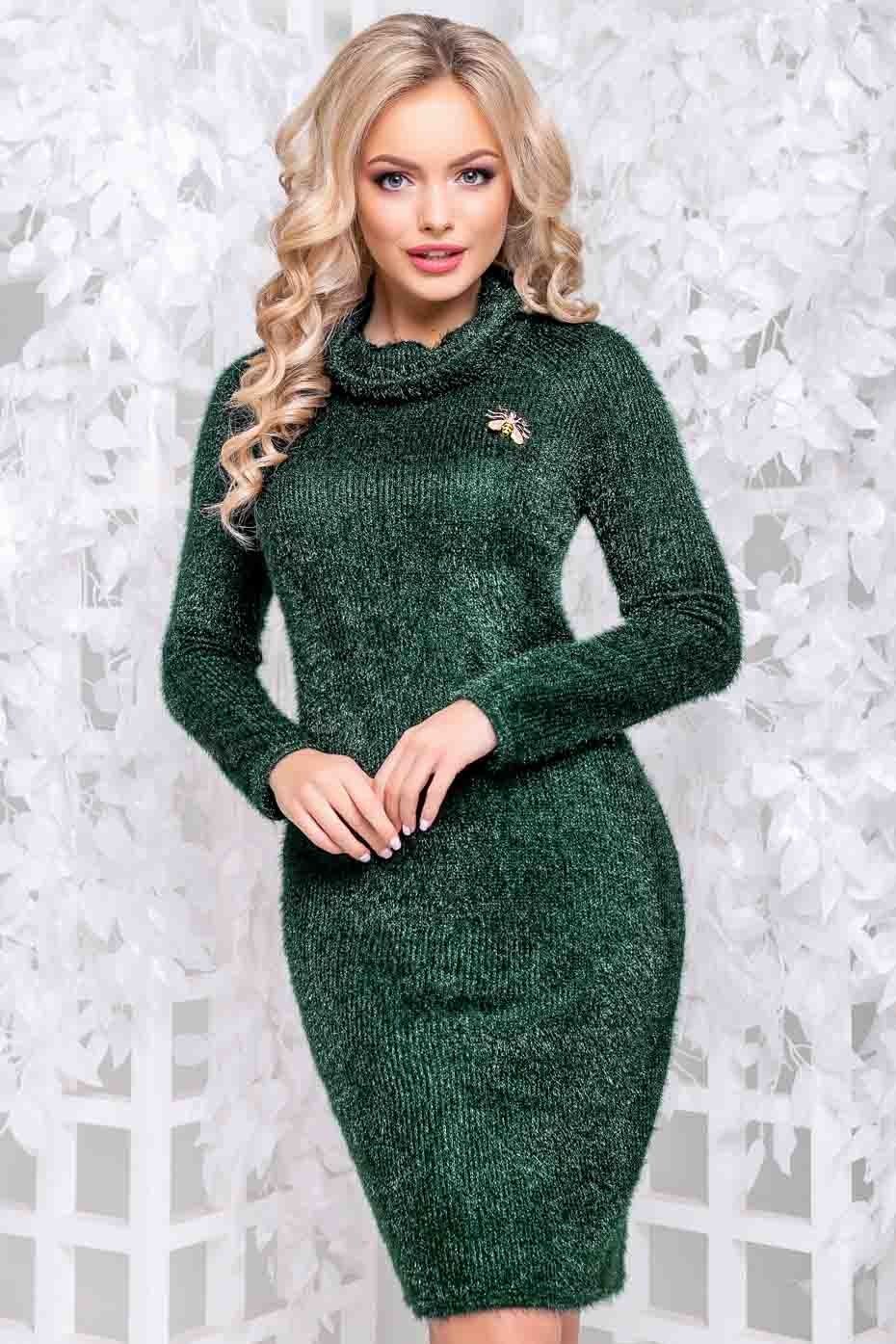 Сукня ангорова з коміром-хомутом і довгим рукавом 1044-1.2828 фото